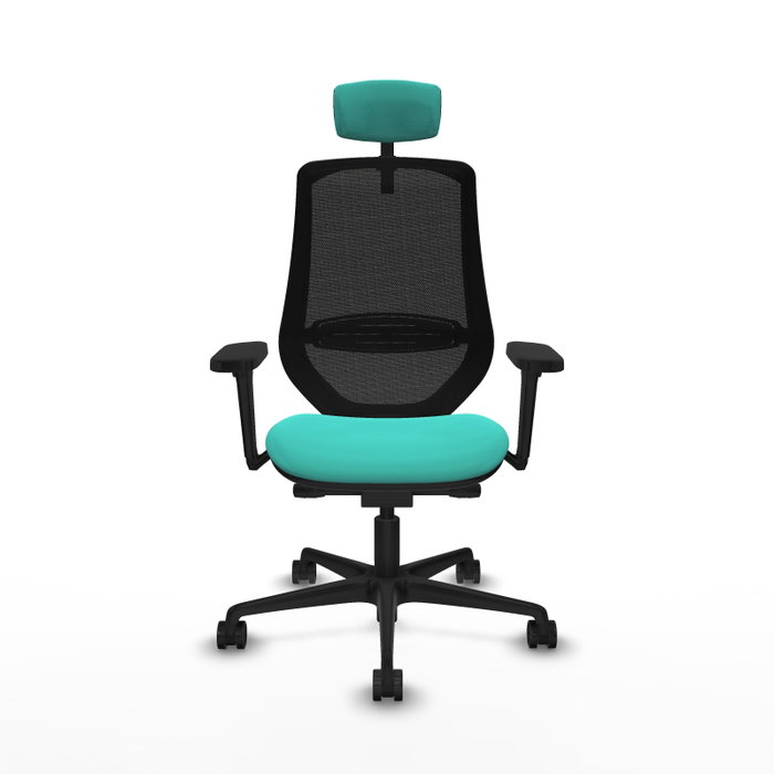 PIQUERAS Y CRESPO Silla de oficina Mardos con mecanismo Sincro/Traslack, Turquesa y Negro