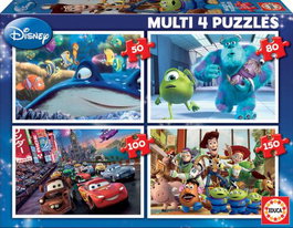 EDUCA BORRAS Disney Pixar Multi 4 Puzzles (50, 80, 100, 150 piezas)