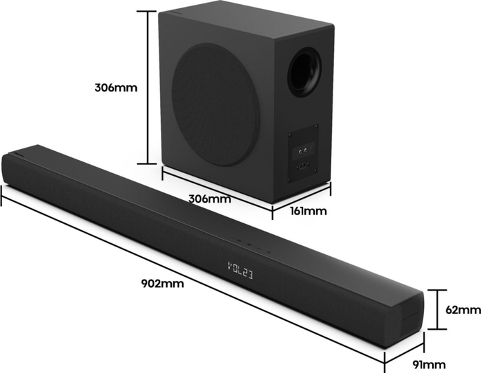 Hisense HS3100 Barra de Sonido Negra, Bluetooth 5.3, HDMI ARC, USB