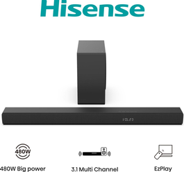 Hisense HS3100 Barra de Sonido Negra, Bluetooth 5.3, HDMI ARC, USB