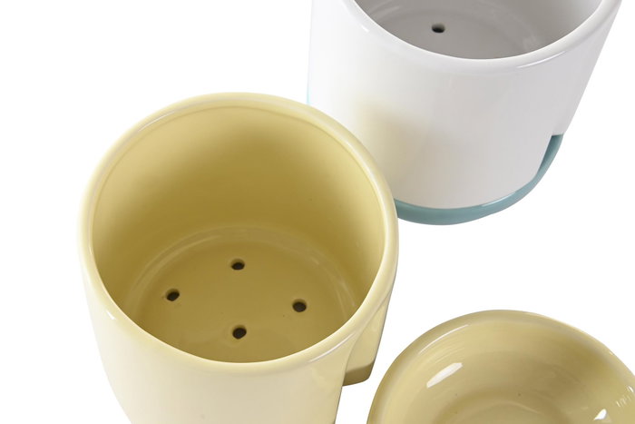 DKD Home Decor Set de 12 Maceteros de Dolomita Surtido de Colores