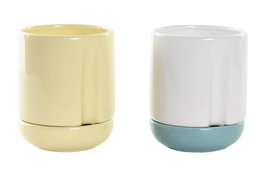 DKD Home Decor Set de 12 Maceteros de Dolomita Surtido de Colores