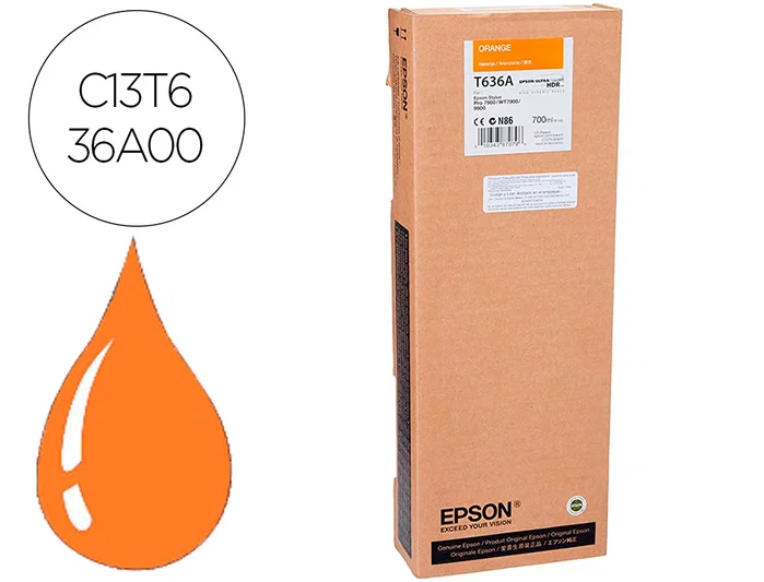 Epson Cartucho T636A00 Naranja 700 ml Epson Cartucho T636A00 Naranja 700 ml