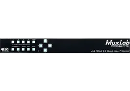 MUXLAB Quad View HDMI 4x2 4K/60 Multiviewer con 4 Entradas y 2 Salidas HDMI