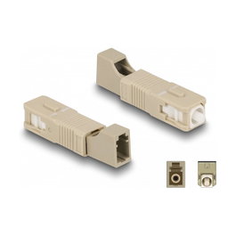 DeLOCK Acoplador híbrido de fibra óptica SC Simplex macho a LC Simplex hembra beige