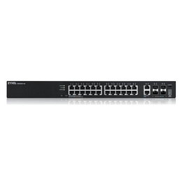 Zyxel XGS2220-30 Switch 24 Puertos Gigabit + 4 Puertos SFP+ 10G, Smart Managed, 30 Puertos Totales, Rack 1U, Modelo EU0101F