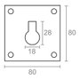 Micel Placa bocallave modelo Plp14 de latón con acabado latón satinado 80 x 80 mm