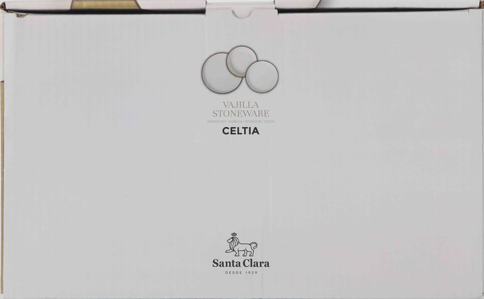 Santa Clara Vajilla Celtia 12 Piezas, Plato 27 cm, Incluye Plato Llano, Plato Hondo y Plato Postre, porcelana (2 Unidades)
