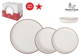 Santa Clara Vajilla Celtia 12 Piezas, Plato 27 cm, Incluye Plato Llano, Plato Hondo y Plato Postre, porcelana (2 Unidades)
