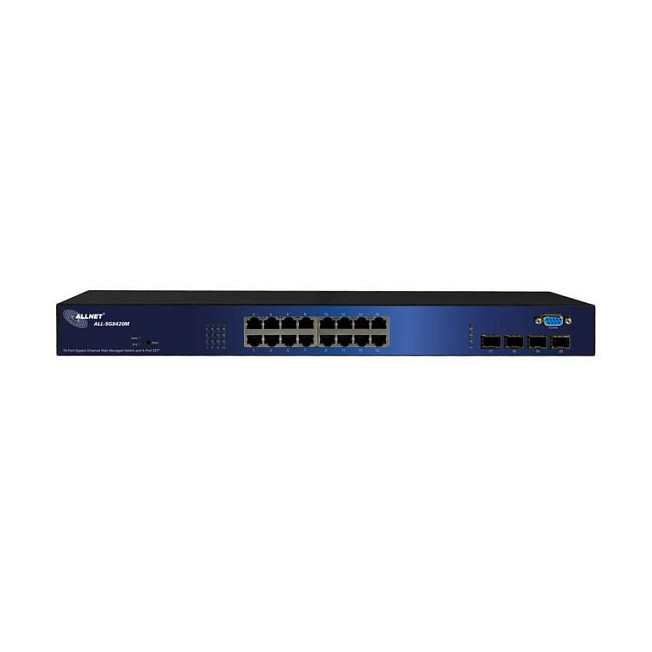 ALLNET ALL-SG8420M Switch Gestionado L2 Gigabit Ethernet 16 Puertos RJ45 + 4 Puertos SFP Montaje en Rack 19U