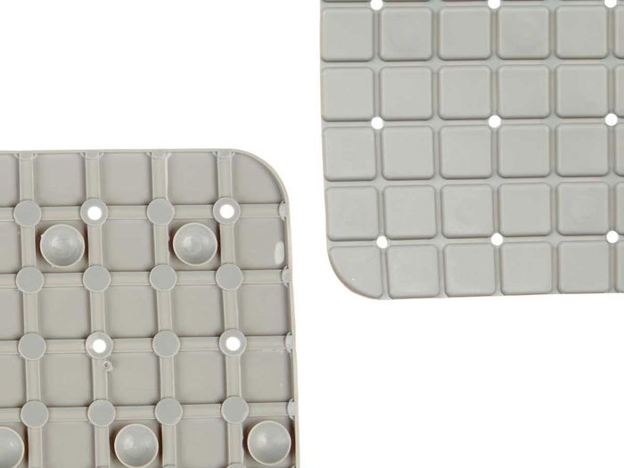 Berilo Alfombra Baño Antideslizante Cuadros Gris PVC 6 x 28 x 6 cm (Set de 6)