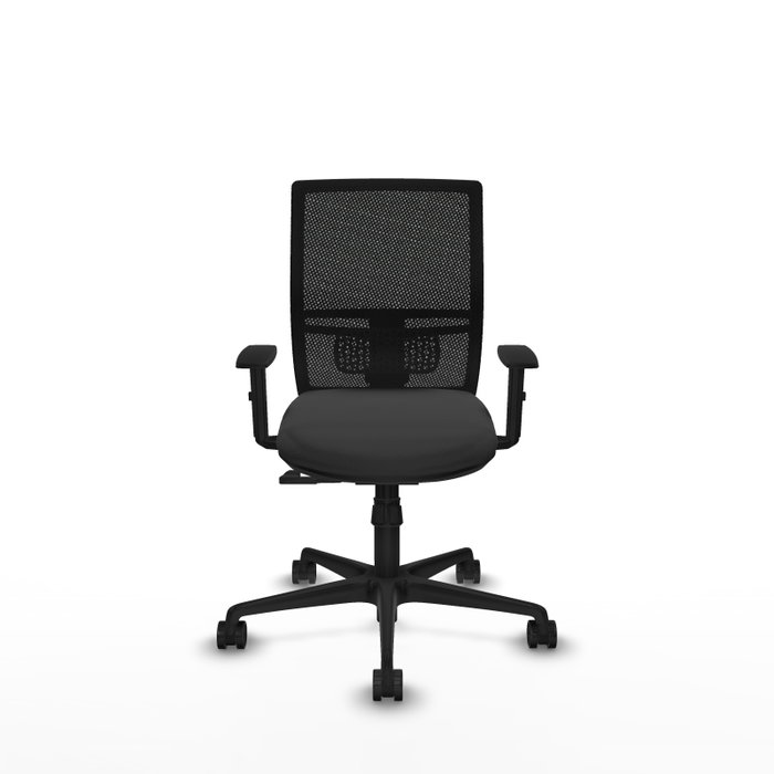 PIQUERAS Y CRESPO Silla de oficina Yunquera con mecanismo Sincro, Gris oscuro y Negro