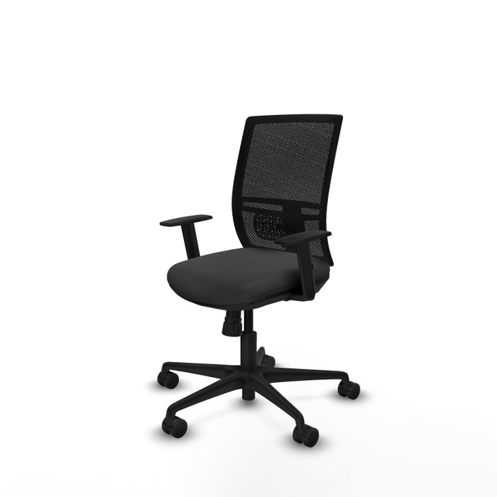 PIQUERAS Y CRESPO Silla de oficina Yunquera con mecanismo Sincro, Gris oscuro y Negro