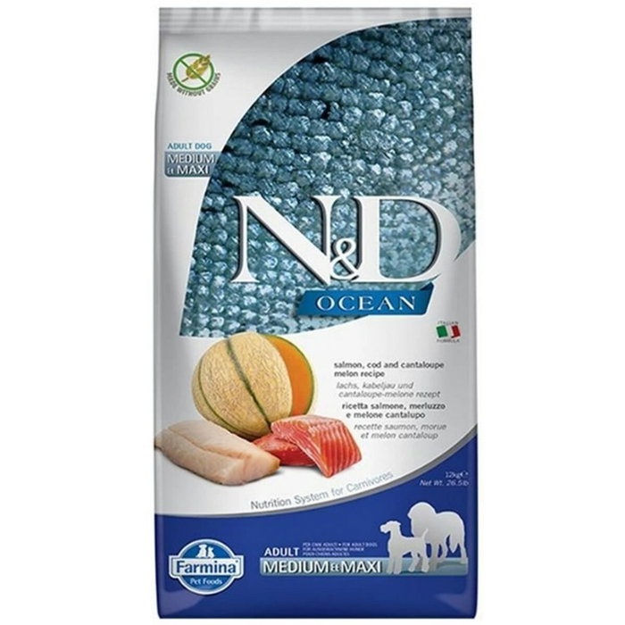 Farmina ND Dog Ocean Salmón y Bacalao Medium Maxi 12kg VET Farmina ND Dog Ocean Salmón y Bacalao Medium Maxi 12kg VET