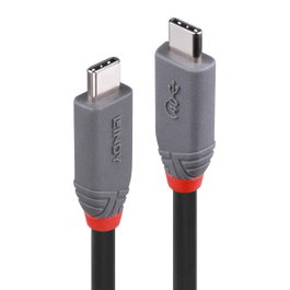 Lindy 36947 Cable USB de 0.8m Negro USB4 Gen 3x2 USB-C a USB-C