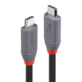 Lindy 36947 Cable USB de 0.8m Negro USB4 Gen 3x2 USB-C a USB-C