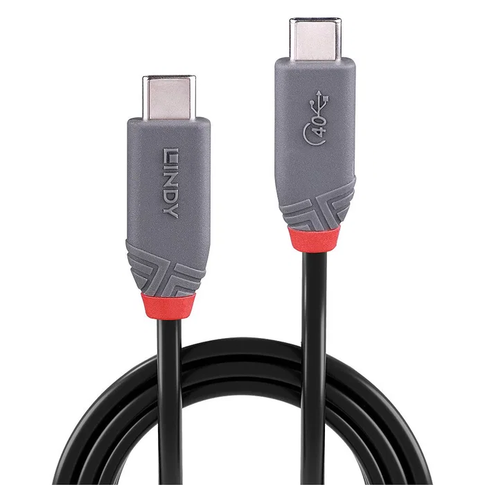 Lindy 36947 Cable USB USB4 Gen 3x2 USB-C a USB-C 0.8 m Negro