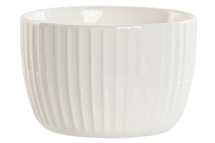DKD Home Decor Set de Aperitivo de Porcelana y Bambú Blanco, 3 piezas