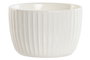 DKD Home Decor Set de Aperitivo de Porcelana y Bambú Blanco, 3 piezas