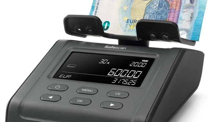 Safescan 6175 Contador de Dinero y Monedas Negro - Cuenta Billetes, Monedas y Artículos No Monetarios con Precisión