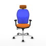 PIQUERAS Y CRESPO Silla de oficina Jorquera Naranja y Azul