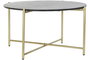 DKD Home Decor Mesa Centro Glam 81 x 44 x 81 cm Mármol Hierro Negro Dorado