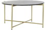DKD Home Decor Mesa de Centro de Mármol y Hierro 81x81x44 cm Negro y Dorado