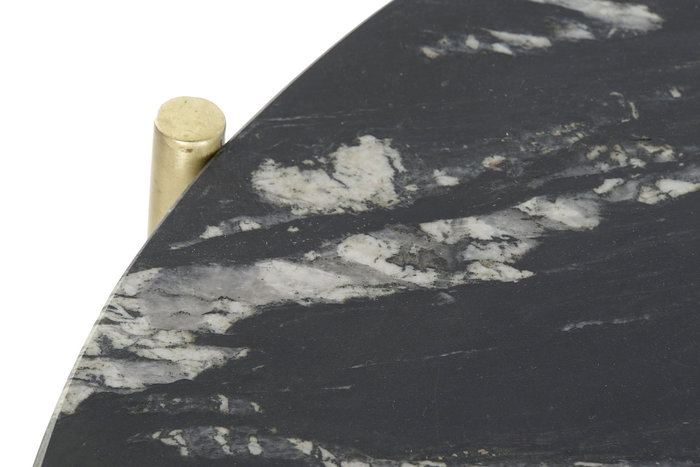 DKD Home Decor Mesa Centro Glam 81 x 44 x 81 cm Mármol Hierro Negro Dorado