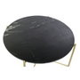 DKD Home Decor Mesa de Centro de Mármol y Hierro 81x81x44 cm Negro y Dorado