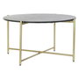 DKD Home Decor Mesa de Centro de Mármol y Hierro 81x81x44 cm Negro y Dorado