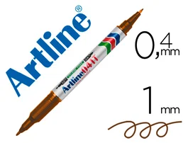 Artline Rotulador Permanente EK-041T Marron Doble Punta 0.4 mm y 1.0 mm