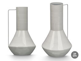 Giftdecor Jarrón Cónico 29 cm Gris Metal Hierro (Set de 6)