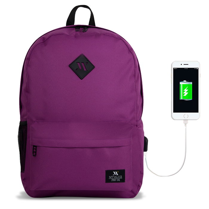 Zoozie Bags 8695 Bolsa para Portátil Resistente al Agua con USB Integrado, Hasta 15.6 Pulgadas, Color Ciruela