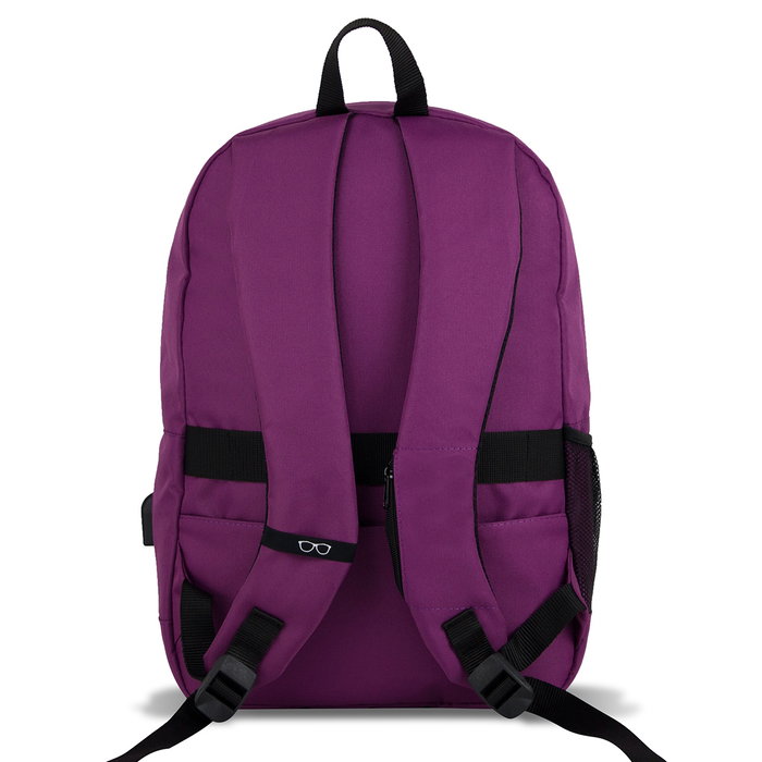 Zoozie Bags 8695 Bolsa para Portátil Resistente al Agua con USB Integrado, Hasta 15.6 Pulgadas, Color Ciruela