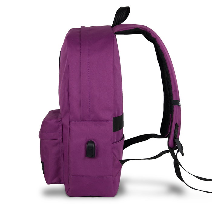 Zoozie Bags 8695 Bolsa para Portátil Resistente al Agua con USB Integrado, Hasta 15.6 Pulgadas, Color Ciruela