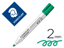 Staedtler Lumocolor 351 Rotulador para Pizarra Blanca Punta Redonda 2 mm Recargable Verde Claro