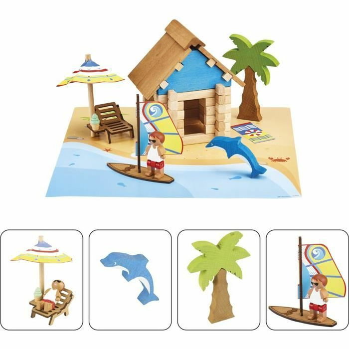 Jeujura The Beach Hut 55 Piezas - Madera Natural con Accesorios Jeujura The Beach Hut 55 Piezas - Madera Natural con Accesorios