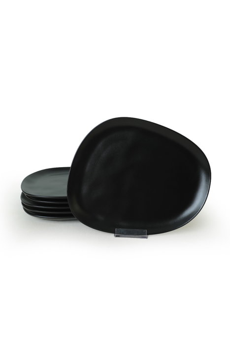 Hermia X0001549900000000000000000 Juego de Platos de Servicio 6 Piezas Cerámica Negro Mate 30 cm Hermia X0001549900000000000000000 Juego de Platos de Servicio 6 Piezas Cerámica Negro Mate 30 cm