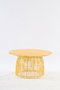 DKD Home Decor Mesa Centro Balines Natural Ratán Acero 75 x 75 x 40 cm