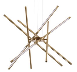 DKD Home Decor Lámpara de Techo LED Aluminio Dorado 80x80 45W