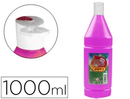 Jovi Témpera Líquida Paint Magenta Botella 1000 mL - Témpera base agua de alto poder cubriente y secado rápido, colores intensos y lavables, sin gluten