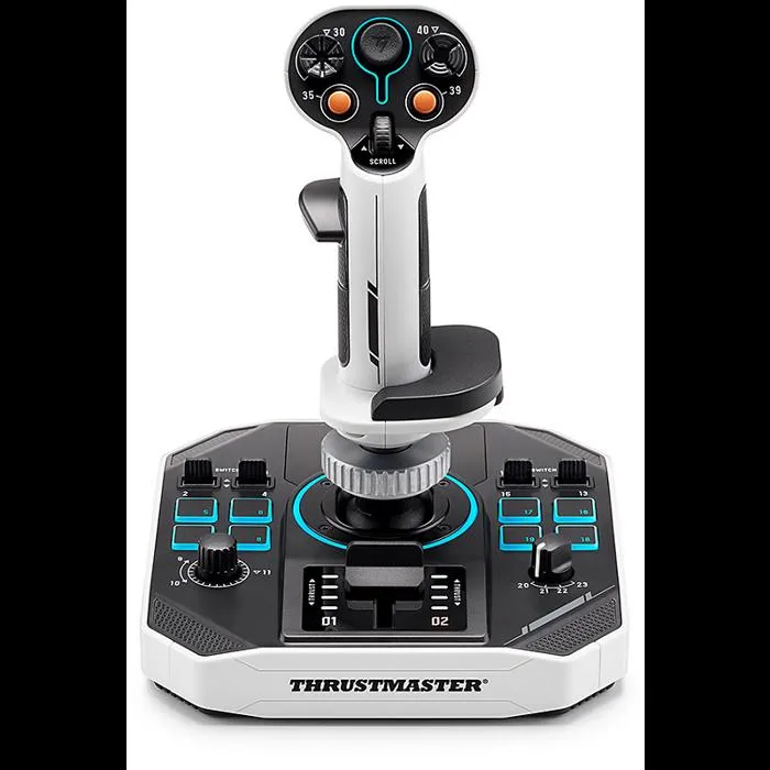 Thrustmaster Sol-R 1 Flightstick Joystick Espacial, 44 Botones, Tecnología HEART de 16 bits, Ambidiestro con Base