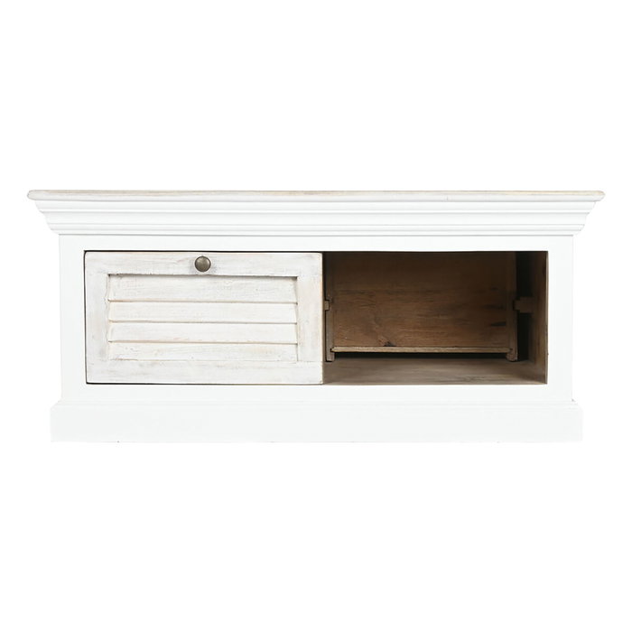 DKD Home Decor Mesa de Centro de Mango Blanca 90x90x40 DKD Home Decor Mesa de Centro de Mango Blanca 90x90x40