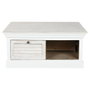 DKD Home Decor Mesa de Centro de Mango Blanca 90x90x40
