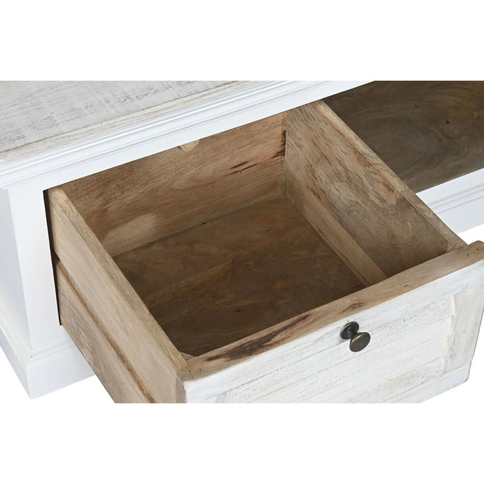 DKD Home Decor Mesa de Centro de Mango Blanca 90x90x40 DKD Home Decor Mesa de Centro de Mango Blanca 90x90x40