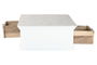 DKD Home Decor Mesa Centro Romantico Blanco Mango 90x90x40 cm 2 Cajones