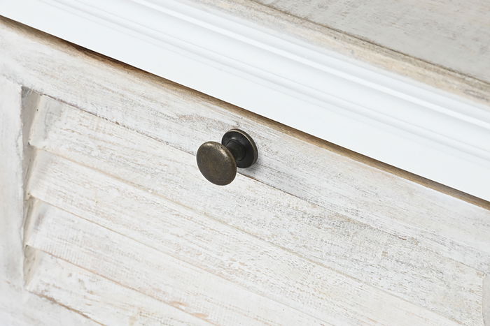 DKD Home Decor Mesa Centro Romantico Blanco Mango 90x90x40 cm 2 Cajones