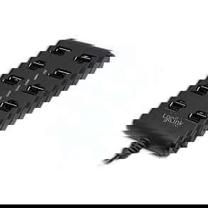 LogiLink Hub USB 2.0 de 10 Puertos con Adaptador de Corriente 3.5A y Interruptores Individuales LogiLink Hub USB 2.0 de 10 Puertos con Adaptador de Corriente 3.5A y Interruptores Individuales