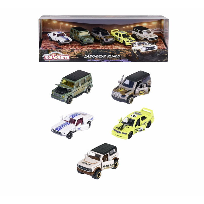 Majorette Caja Castheads Magazine con 5 vehículos metálicos Majorette Caja Castheads Magazine con 5 vehículos metálicos