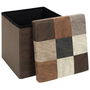 Home Deco Factory Caja-Puf Plegable Patchwork Poliéster Colección Industriel